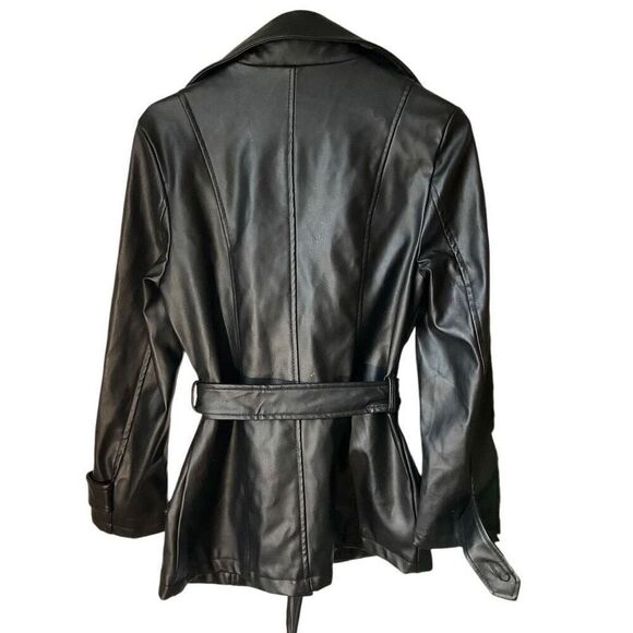 Emporio & Co Faux Leather Short Trench. Size Small. NWT. Made in Italy - Picture 6 of 16